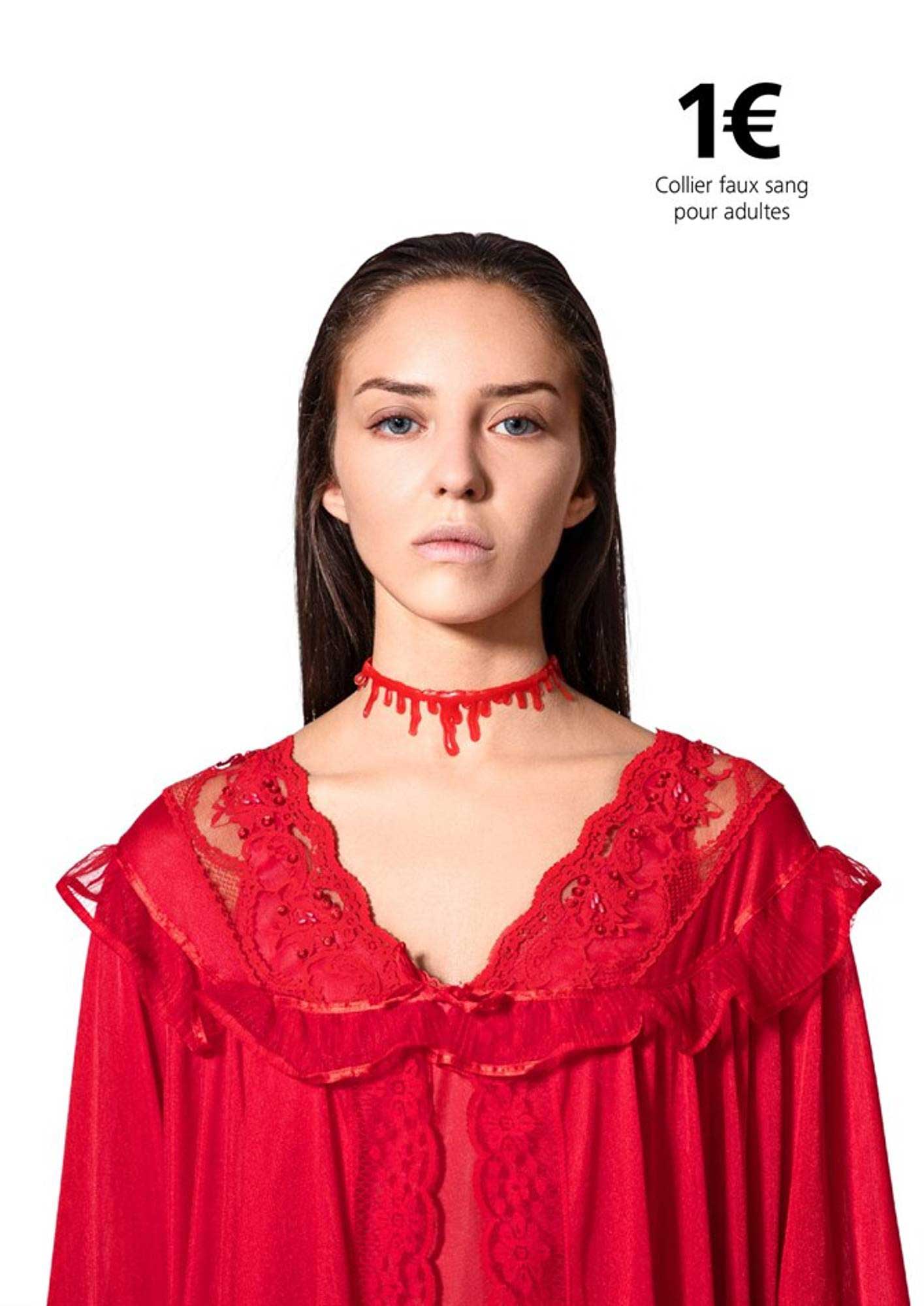 collier faux sang pour adultes