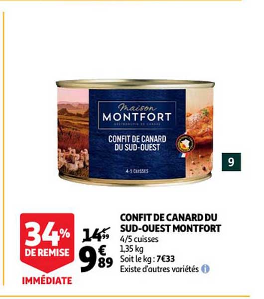 confit de canard du sud-ouest montfort