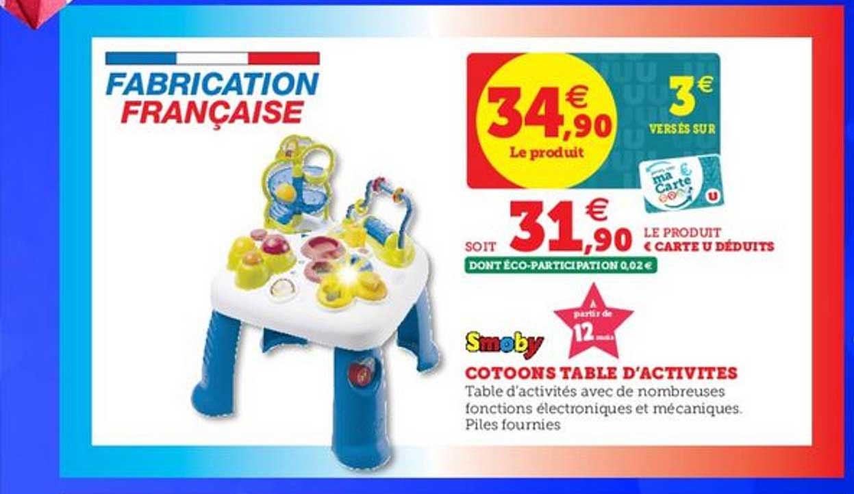 cotoons table d'activités