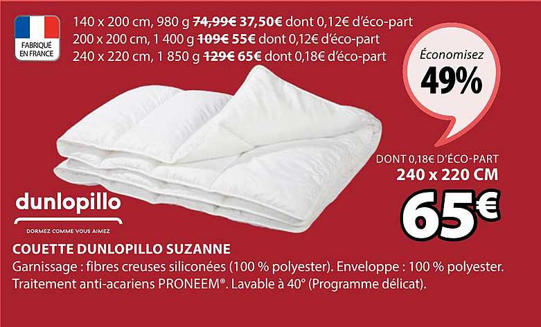 couette dunlopillo suzanne