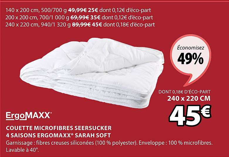 couette microfibres seersucker 4 saisons ergomaxx sarah soft