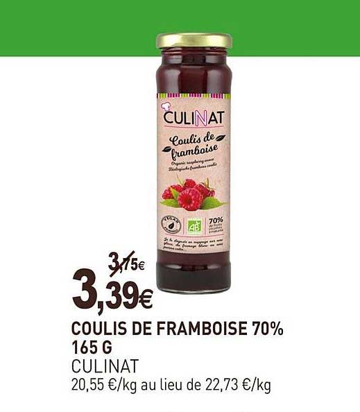 coulis de framboise 70% culinat