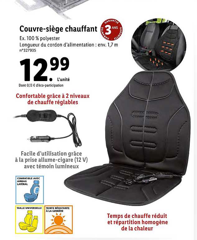 couvre-siège chauffant