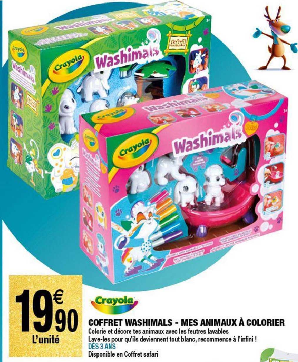 crayola coffret washimals mes animaux à colorer