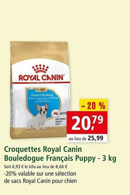 croquettes royal canin bouledogue français puppy 3 kg