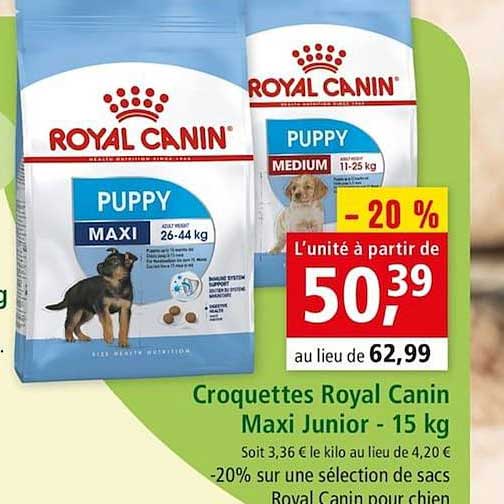 croquettes royal canin maxi junior 15 kg