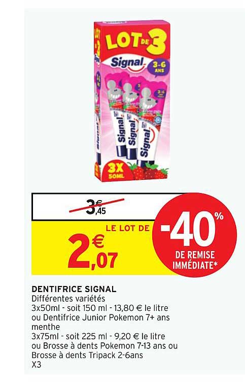 Dentifrice Signal -40% Remise Immédiate