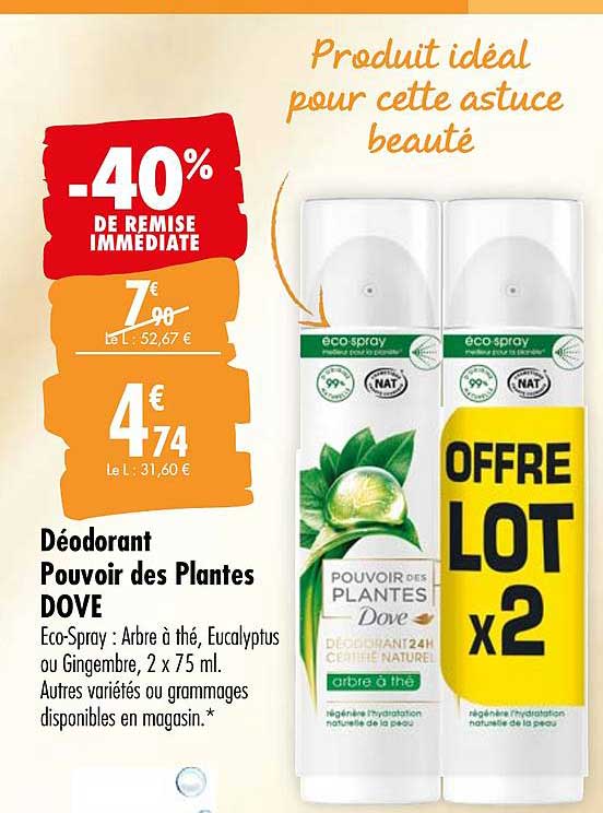 déodorant pouvoir des plantes dove
