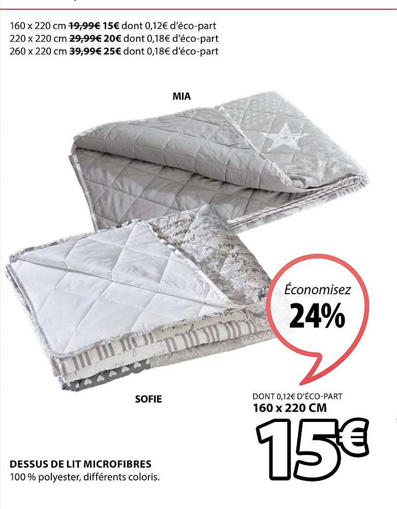 dessus de lit microfibres