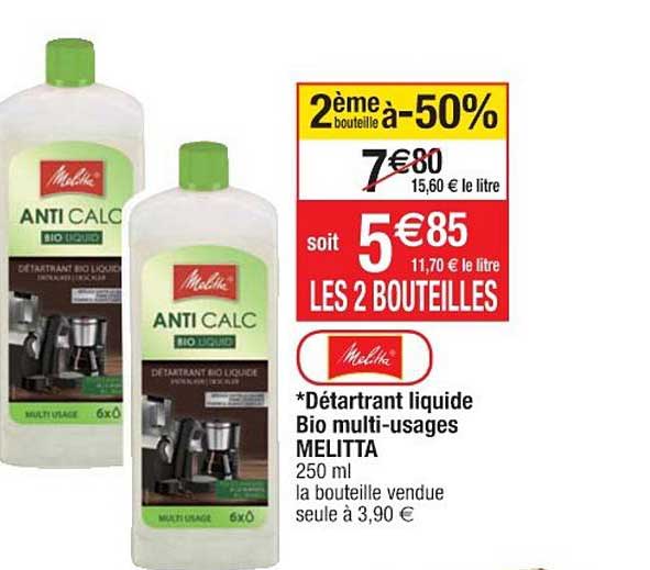 Détartrant Liquide Bio Multi Usages Melitta Le 2ème Bouteille à -50%