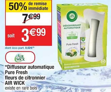 Diffuseur Automatique Pure Fresh Fleurs De Citronnier Air Wick 50% Remise Immédiate