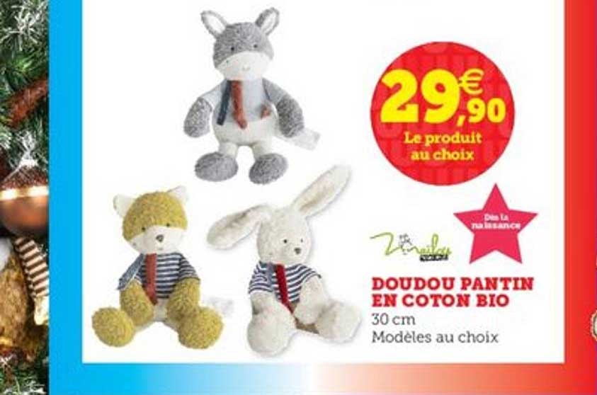 doudou pantin en coton bio
