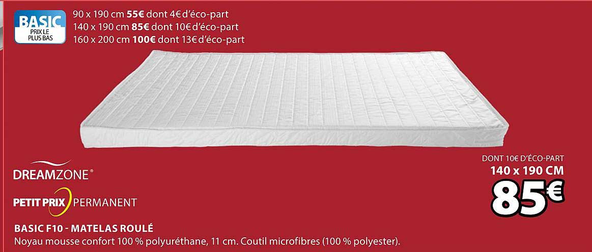 Dreamzone Basic F10 Matelas Roulé