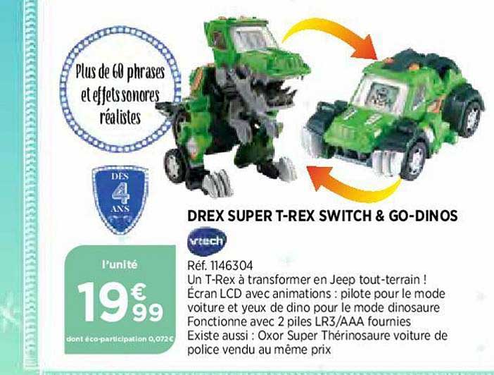 Drex Super T Rex Switch & Go Dinos Vtech