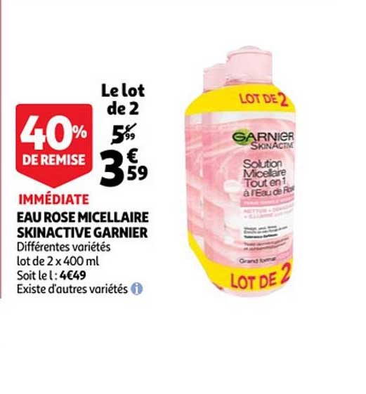 Eau Rose Micellaire Skinactive Garnier