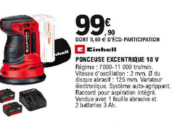 einhell ponceuse excentrique 18 v