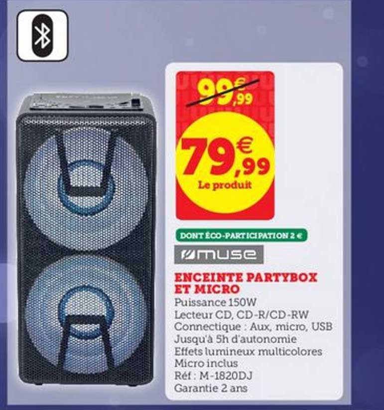 enceinte partybox et micro muse