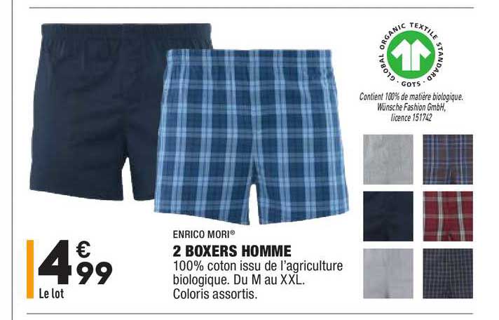 enrico mori 2 boxers homme