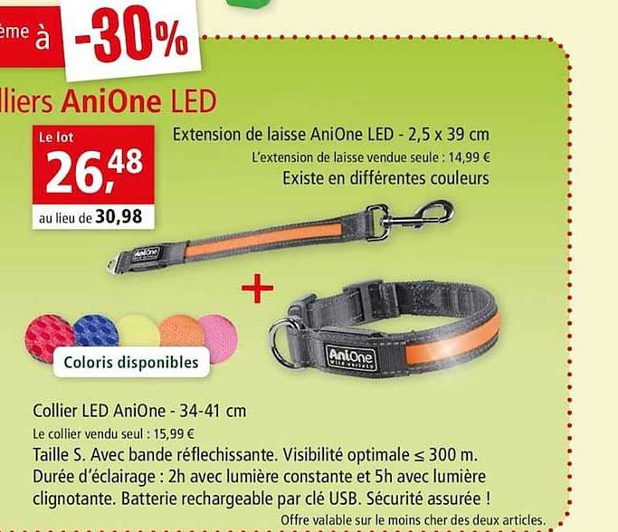 extension de laisse anione led collier led anione