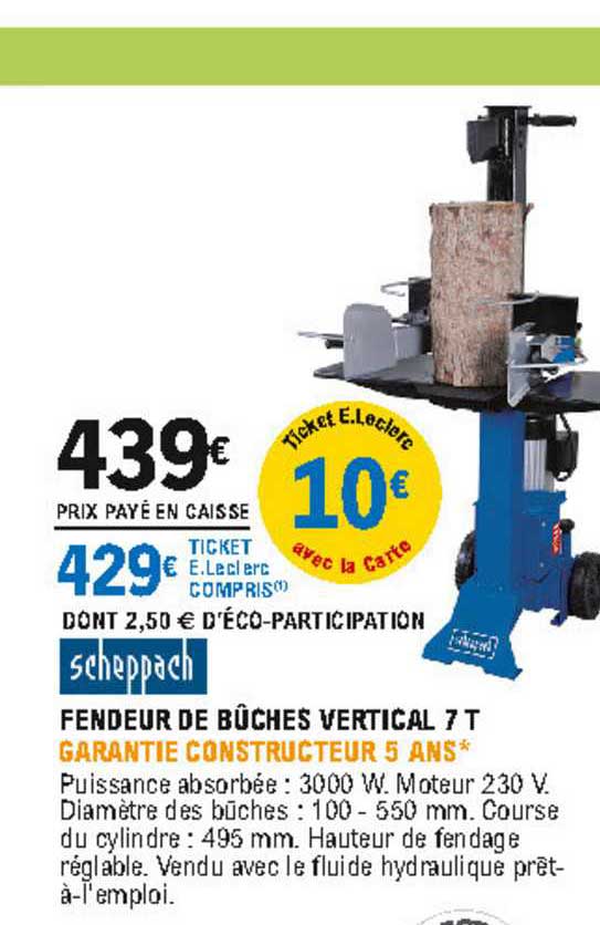 Fendeur De Bûches Vertical 7 T Scheppach