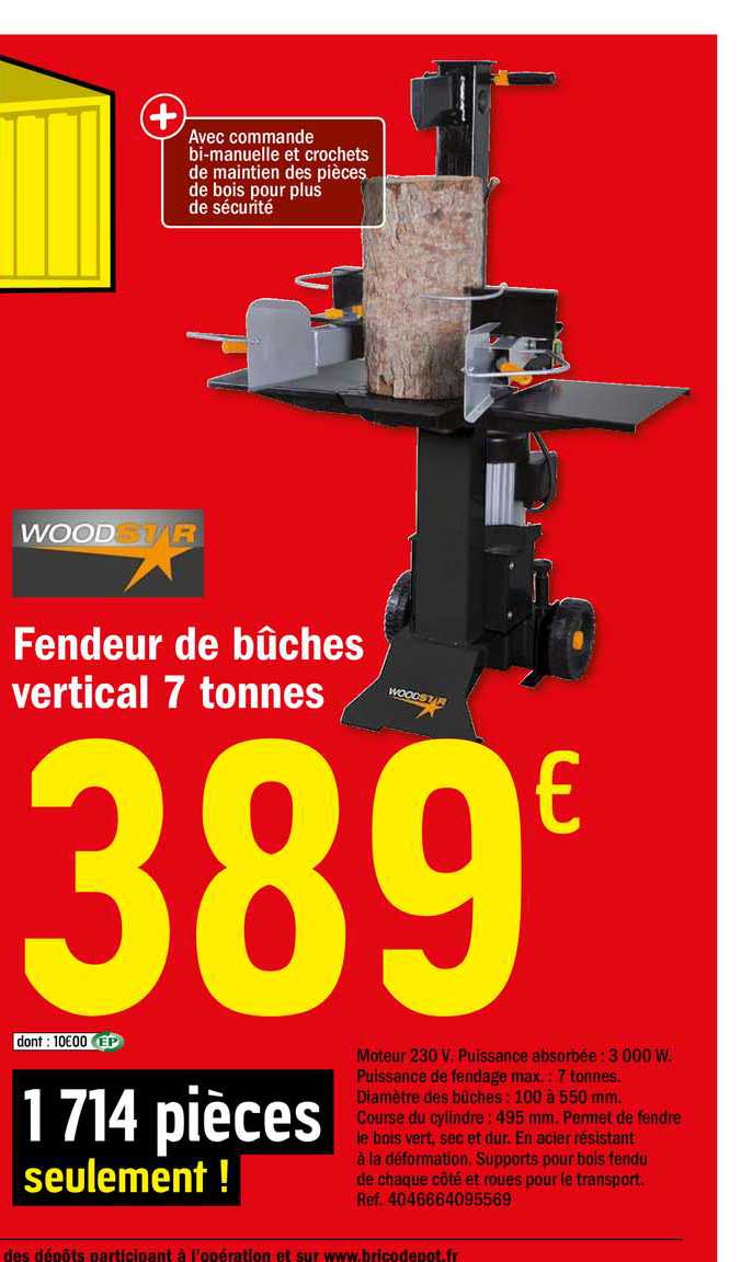 Fendeur De Bûches Vertical 7 Tonnes Woodstar