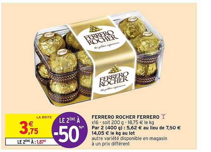 Ferrero Rocher Ferrero Le 2ème à -50%