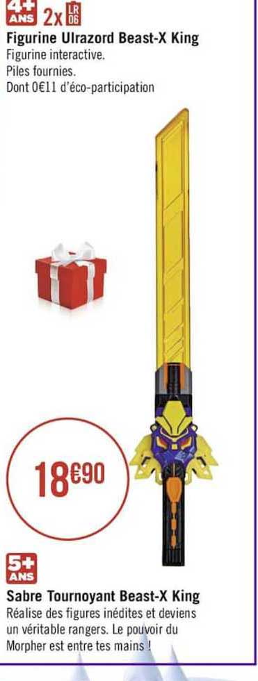 figurine ulrazord beast x king sabre tournoyant beast x king