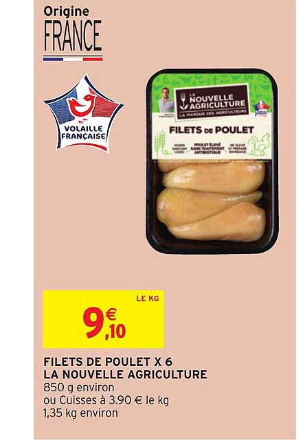 filets de poulet x 6 la nouvelle agriculture