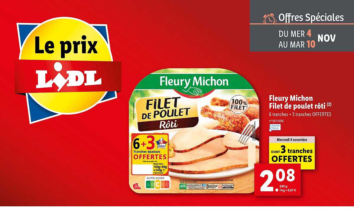 fleury michon filet de poulet rôti