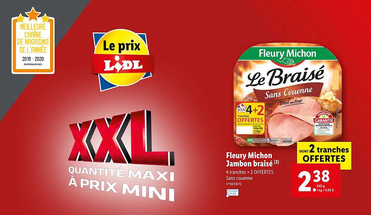 fleury michon jambon fraisé