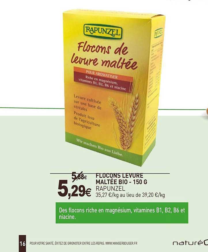 flocons levure maltée bio rapunzel