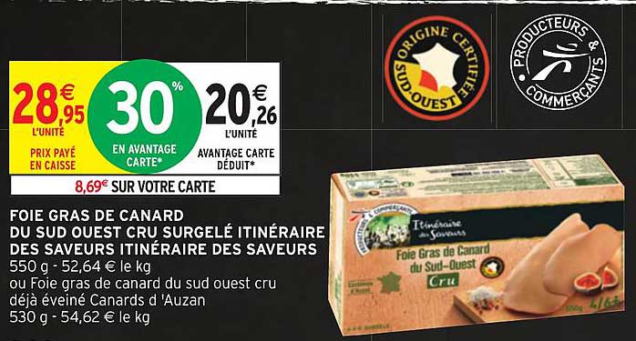 foie gras de canard du sud ouest cru surgelé itinéraire des saveurs itinéraire des saveurs