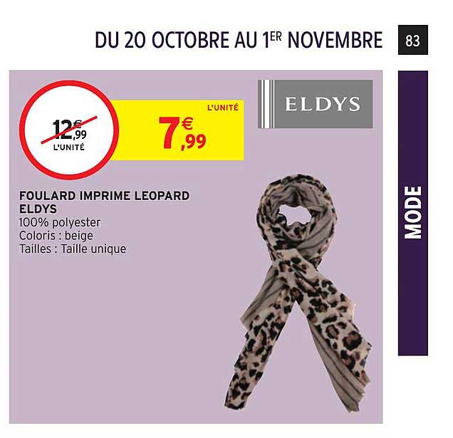 foulard imprimé leopard eldys