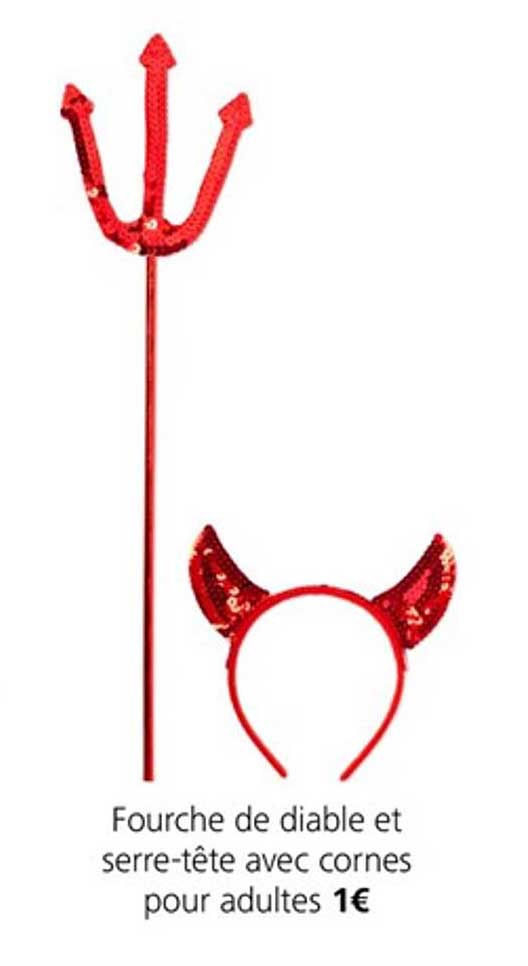 fourche de diable et serre tête avec cornes pour adultes