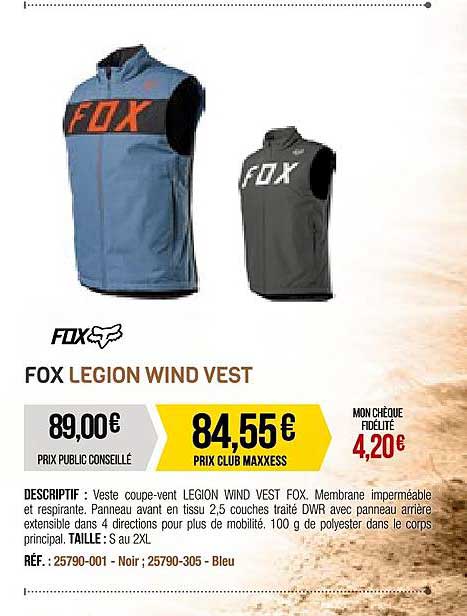 fox legion wind vest