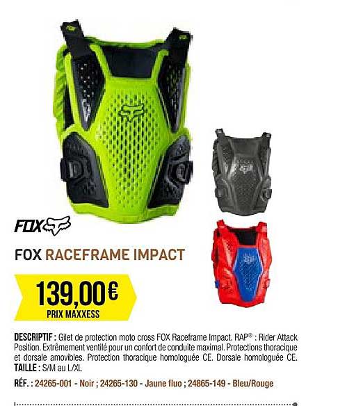 fox raceframe impact