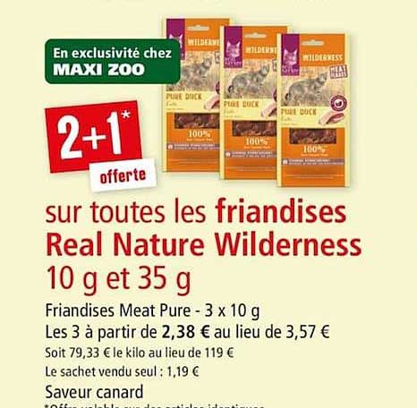 friandises real nature wildernes 10 g et 35 g 2+1 offerte