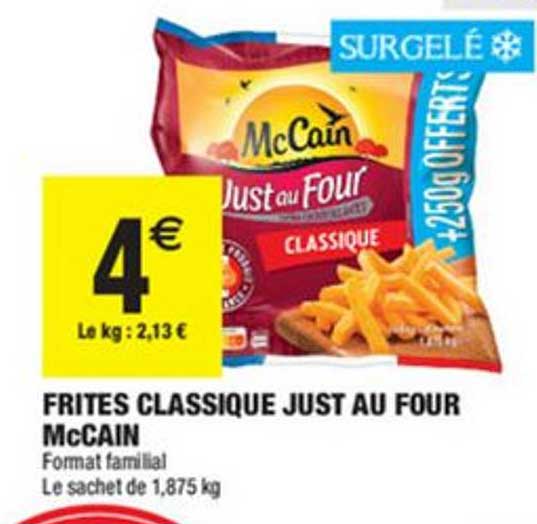 frites classique just au four mccain