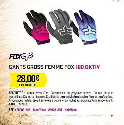 gants cross femme fox 180 oktiv