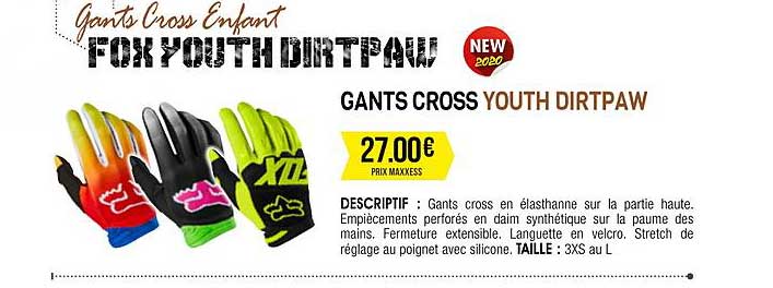 gants cross youth dirtpaw