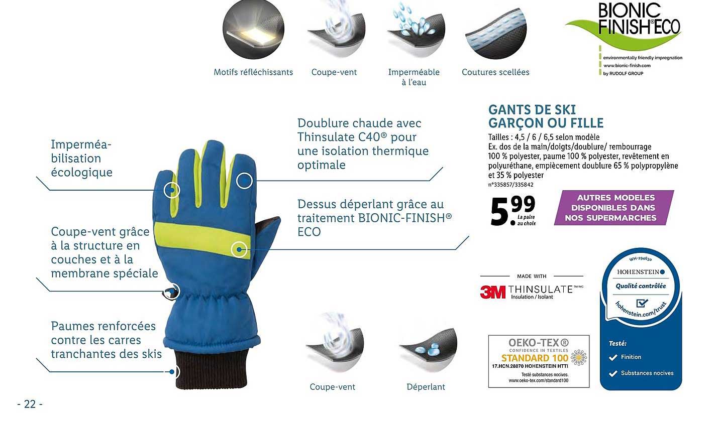 gants de ski garçon ou fille