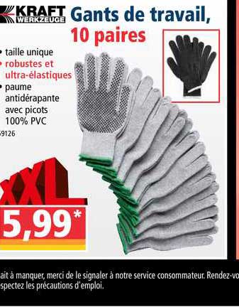 gants de travail kraft werkzeuge