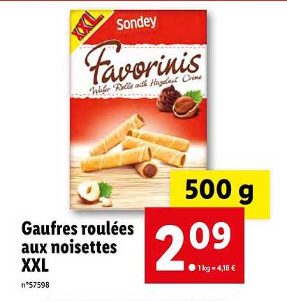 Gaufres Roulées Aux Noisettes Xxl