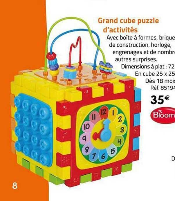 grand cube puzzle d'activités bloomy