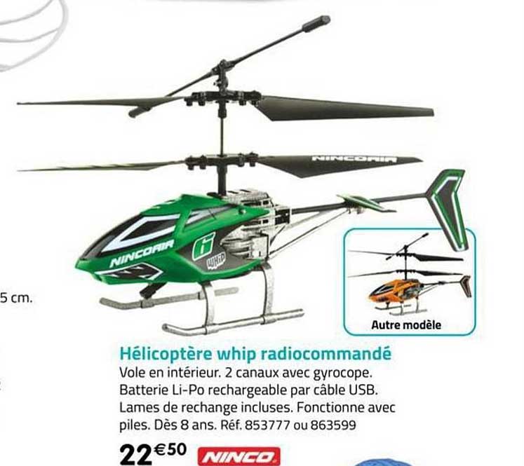 hélicoptère whip radiocommandé ninco