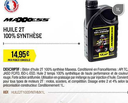 huile 2t 100% synthèse