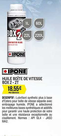 huile boîte de vitesse box 2 2t