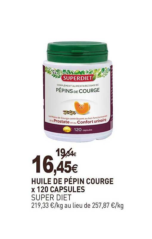 huile de pépin courge x 120 capsules super diet