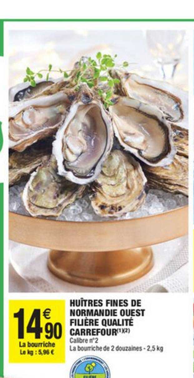 huîtres fines de normandie ouest filière qualité carrefour