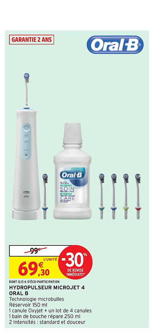 hydropulseur microjet 4 oral b -30% remise immédiate